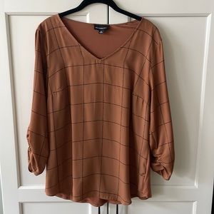 Fortune+Ivy Mixed Media Shirt, size M